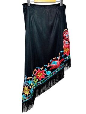 VINTAGE COLLECTION Embroidered Fringe Flamenco Boho Festival Skirt